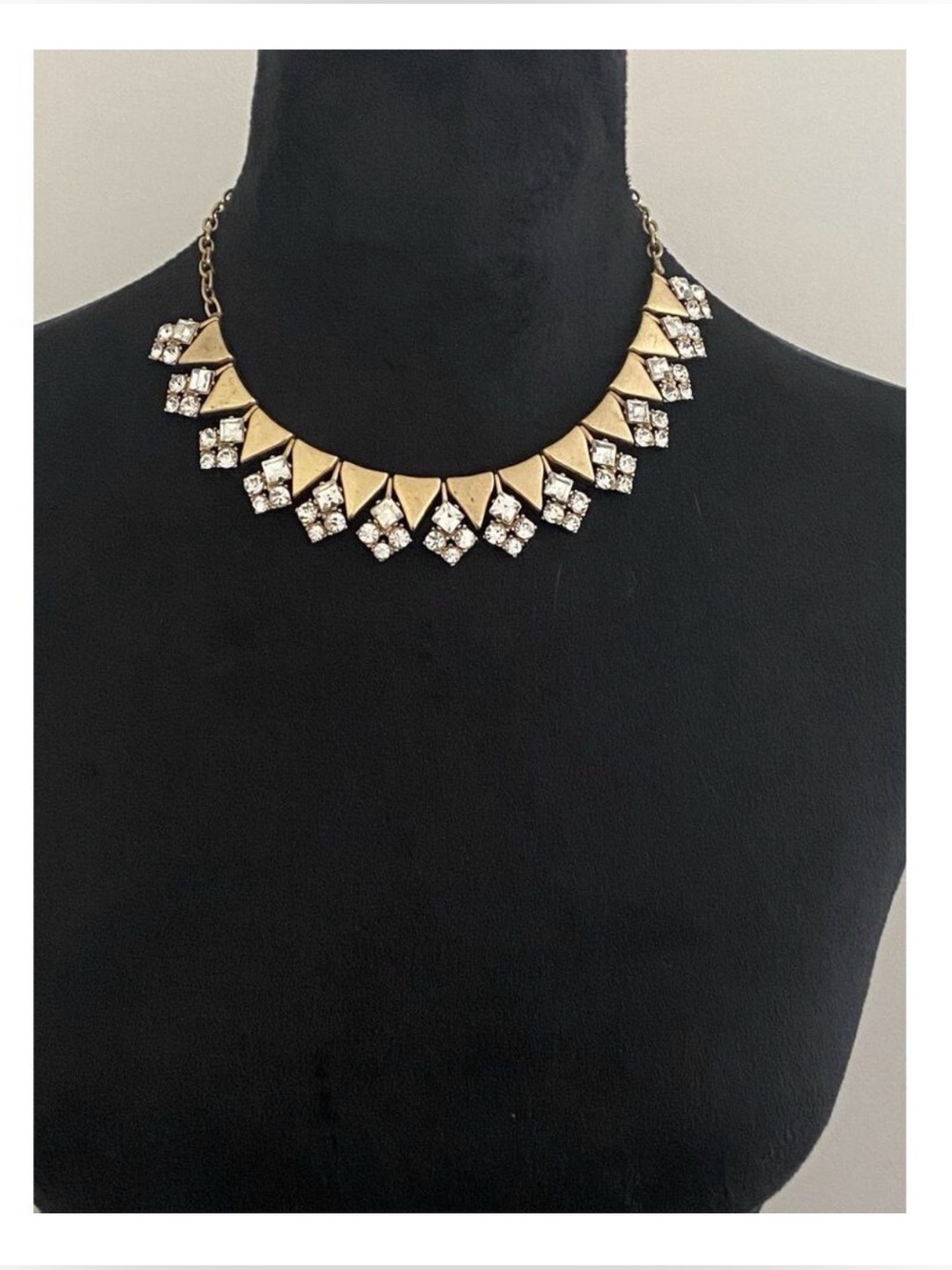 J.Crew Gold And Crystal Statement Necklace